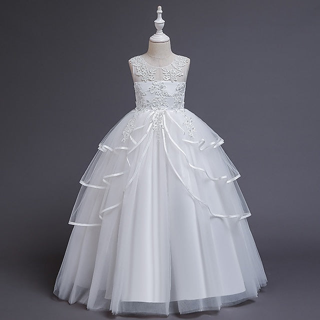 Kids Solid Party Color Dress Girls' Sleeveless FashionChic