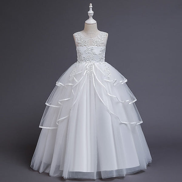 Kids Solid Party Color Dress Girls' Sleeveless FashionChic