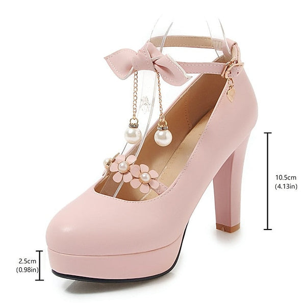 Mary Wedding Elegant Heels �?Platform Girls' Jane White FashionChic