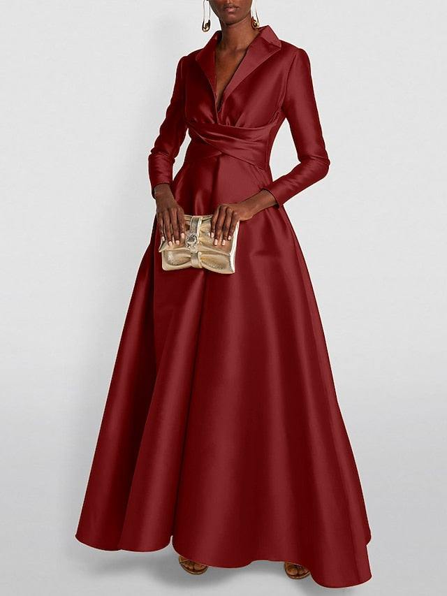 Evening A-Line Formal Tuxedo Dress Gown Elegant Wedding FashionChic