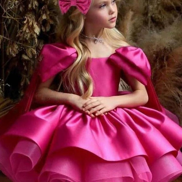 Color Party Dress Flower Kids Girls' Girl Solid FashionChic