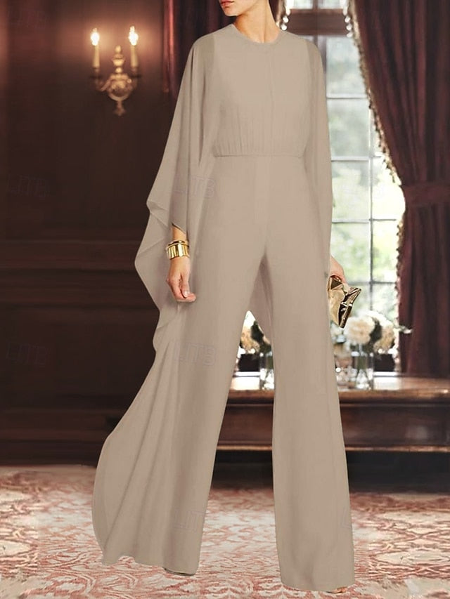 Simple Cape Mother Elegant Jumpsuit Bride Dress of the FashionChic