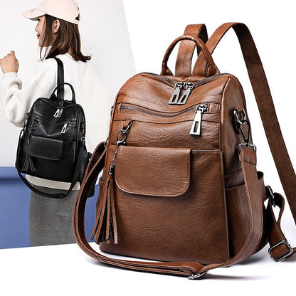 and Vintage Backpack Leather Tassel Purse with Women's Faux FashionChic