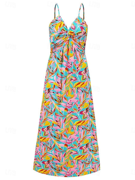 Women's Casual Dress Swing Dress Slip Dress Floral Leaf