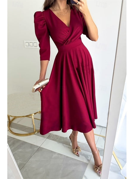 Women's Midi Dress Wrap Dress A Line Dress Casual Daily