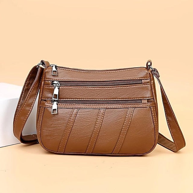 Faux Crossbody Black Bag Stylish Leather – Women's FashionChic