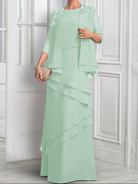 Elegant Formal Bride Mother Suit Dress the Piece A-Line Two of FashionChic