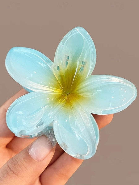 Clips Flower Plumeria Hair – Resin Tropical 6PCS Hawaiian FashionChic