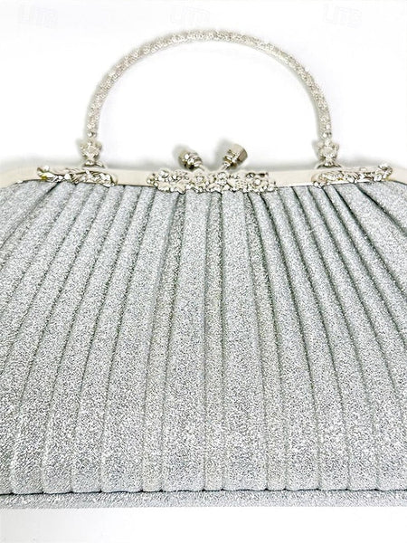 with Pleated Glitter Women's Vintage Clutch Evening Purse FashionChic