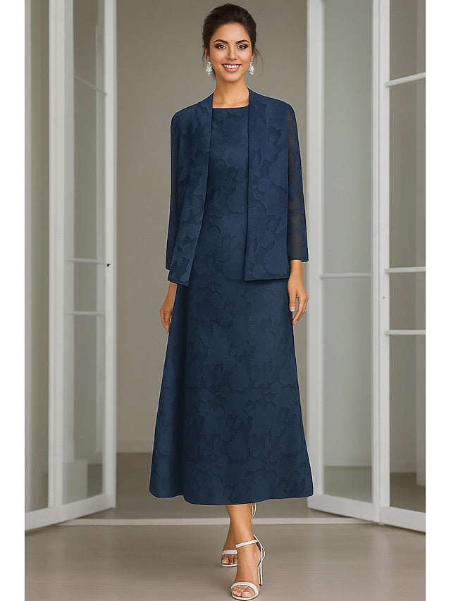 Blue Mother of the Piece Pink A-Line Two Dress Sets Bride FashionChic
