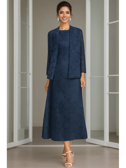 Blue Mother of the Piece Pink A-Line Two Dress Sets Bride FashionChic