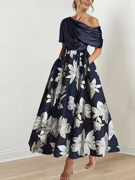 A-Line Elegant Dress Mother the Off Ankle Shoulder Bride of FashionChic