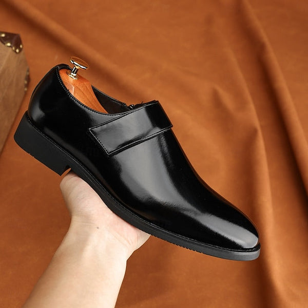 Dress Loafers Leather Brown Shoes Men's Business Slip-On FashionChic