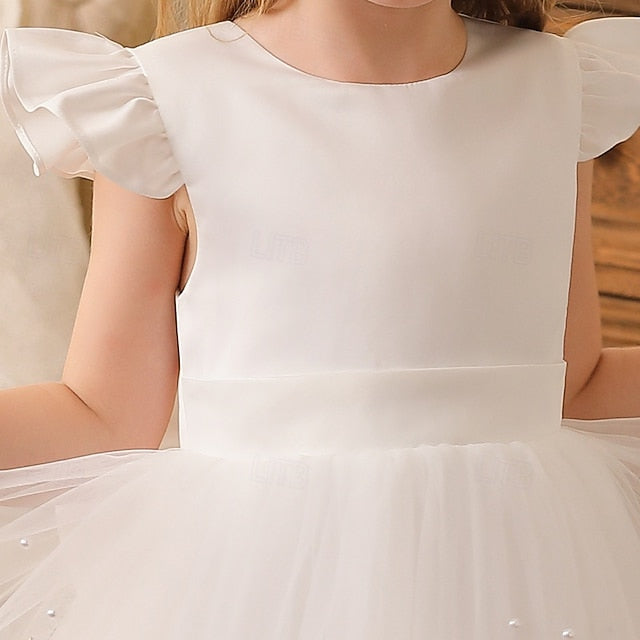 Girl Solid Kids Flower Dress Color Girls' Party FashionChic