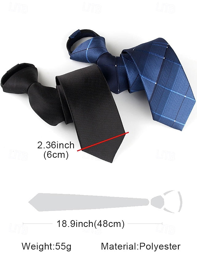 Classic - Narrow Men's Ties Zip and Stripes Pre-Tied FashionChic