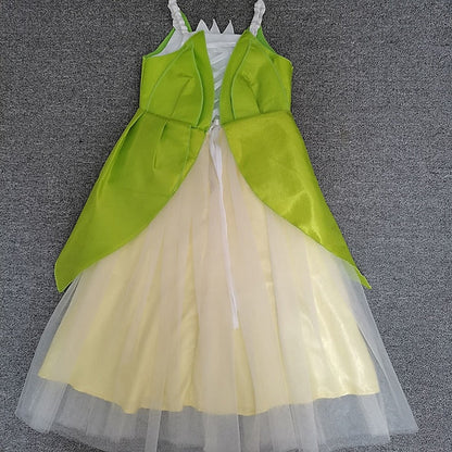 Flower Bell Princess Tinker Fairytale Theme Tiana Girl Dress FashionChic