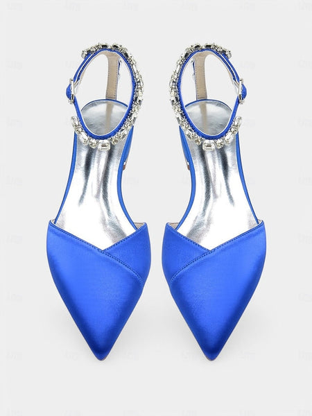 Black Chic Crystal-Ankle Shoes with Satin Strap – Wedding FashionChic