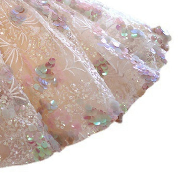 Short Party Kids Sleeve Dress Solid Girls' Color FashionChic