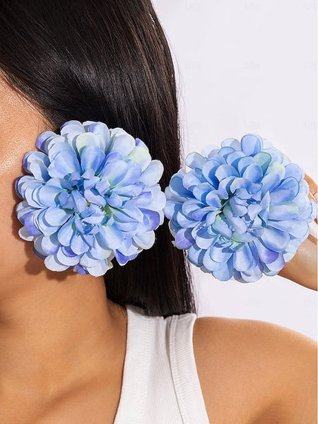 Earrings Flower Statement - Floral Oversized Women's Drop FashionChic