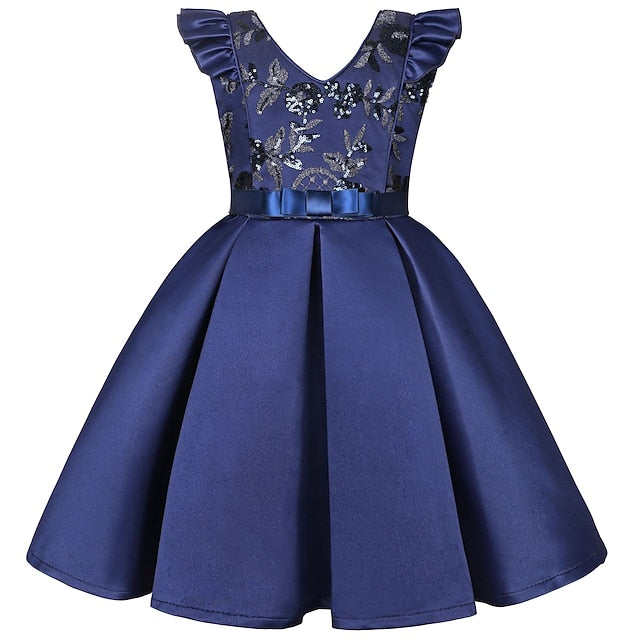 Dress Formal Sleeveless Solid Girls' Color Kids Party FashionChic