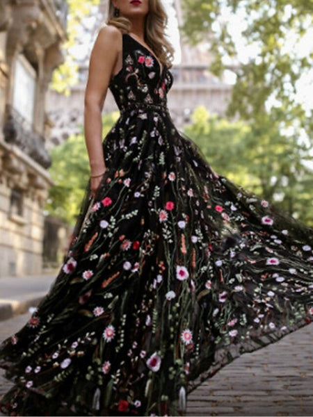 Women's Maxi Dress Black Dress Cocktail Dress Chiffon Dress