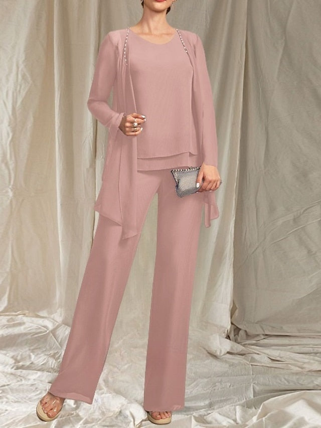 Mother Guest Pantsuit of Piece the Wedding Bride 3 Elegant Dress FashionChic