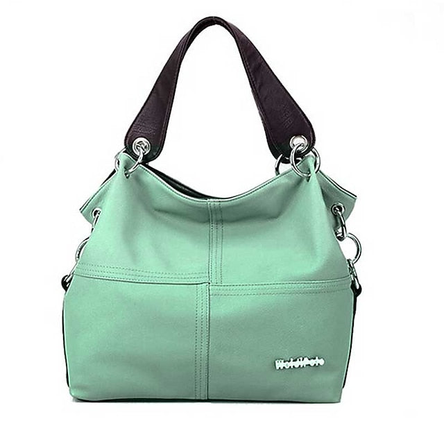 Casual Handbag with Canvas Leather Straps – Women's FashionChic