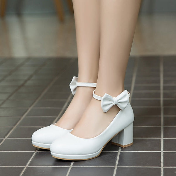White Girls' Bow Weddings Jane for Mary - Perfect Shoes FashionChic