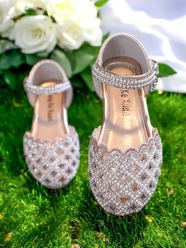 Sparkly Scalloped Jane �?Shoes Mary Girls' Rhinestone FashionChic