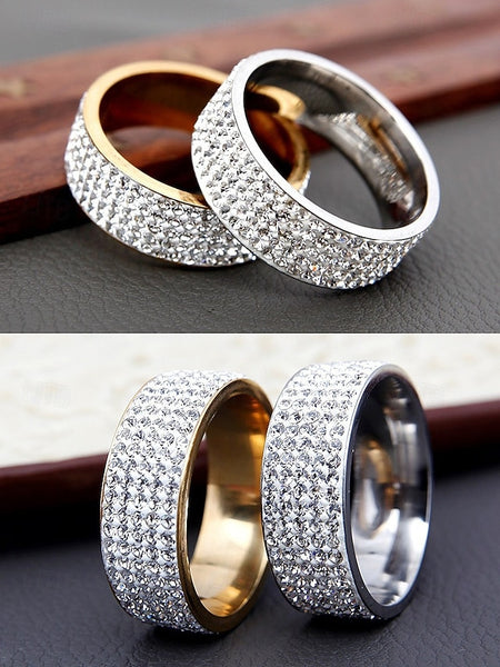 Rhinestone Full Pave Men's Band with Wide Rings