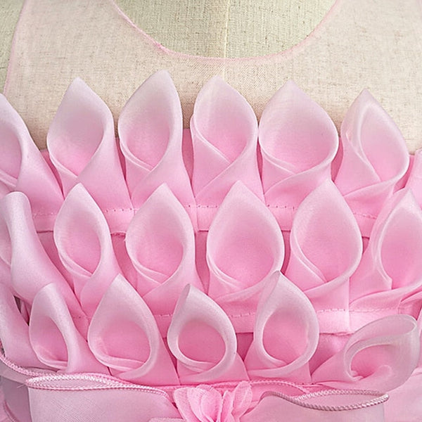 Colored Flower Solid Kids Dress Girl Girls' FashionChic