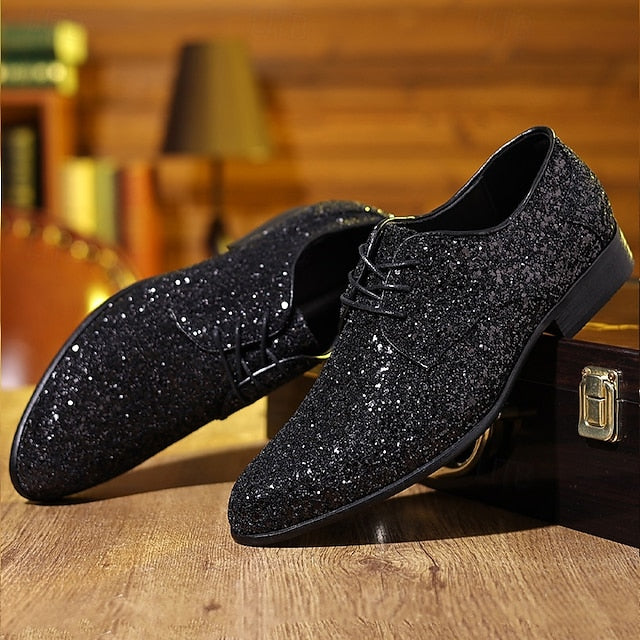 Statement Bold Lace-up Glitter Purple Shoes – Men's Party FashionChic