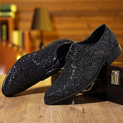 Statement Bold Lace-up Glitter Purple Shoes – Men's Party FashionChic