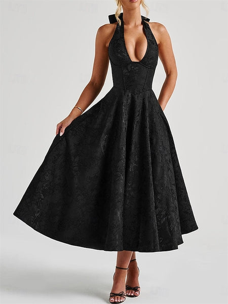 A-LineDress Jacquard Dress Semi Formal Cocktail Dress Wedding