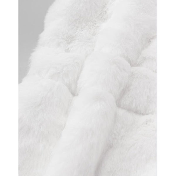 Fur Women's Faux Black Sherpa Long Jacket White Coat FashionChic