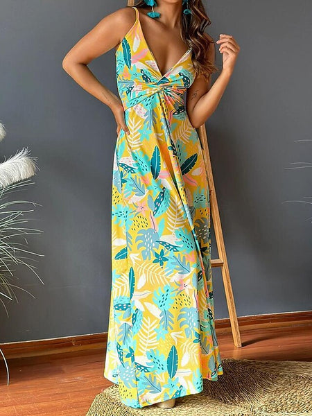 Women's Casual Dress Swing Dress Slip Dress Floral Leaf