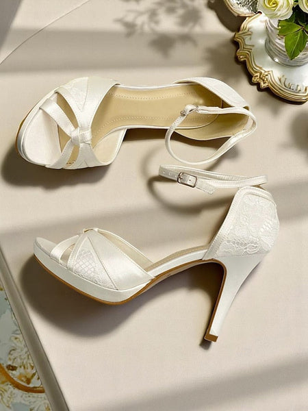 Satin Toe Pink Peep Heel Sandals Women's Elegant with High FashionChic