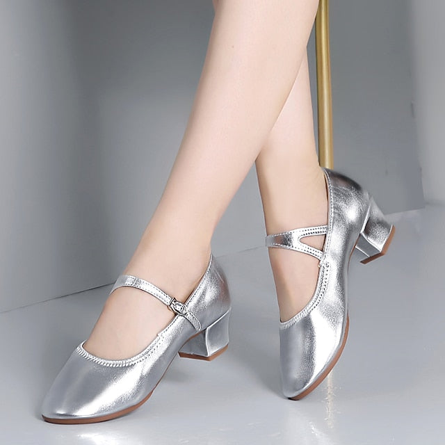 Dance Jane Low Women's Gold Mary with Shoes Heel Buckle FashionChic