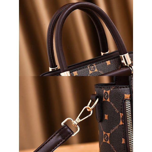 Accents Elegant Faux with Red Women's and Leather Handbag FashionChic