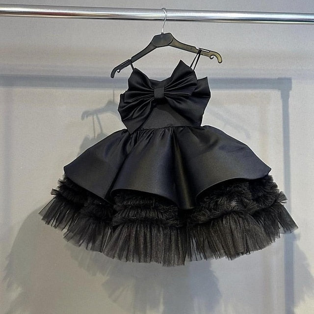 Girls' Sleeveless Solid Performance Dress Color Kids Party FashionChic