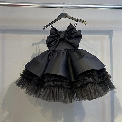 Girls' Sleeveless Solid Performance Dress Color Kids Party FashionChic