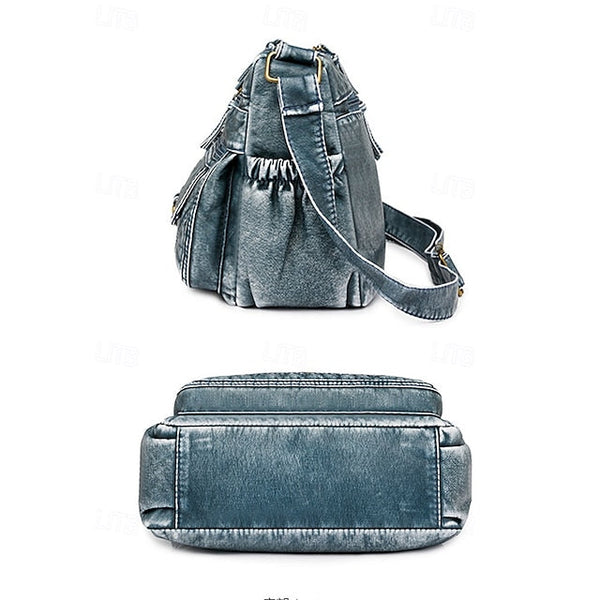 Crossbody Brown Vintage Women's Faux Bag with Leather FashionChic