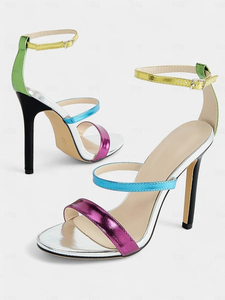 Vibrant Stiletto Multi-Color Heels Women's – Metallic FashionChic