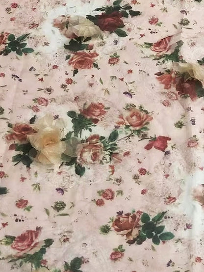 the Mother Bride Floral Vintage Print of Elegant A-Line Dress FashionChic