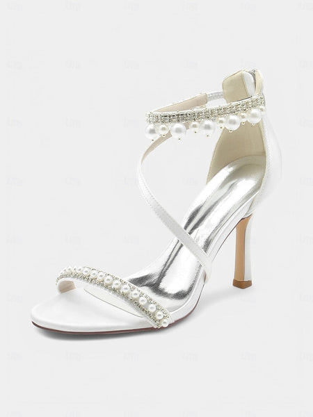 Party Satin Heels – Pointed-Toe Pink Chic Strap Ankle FashionChic