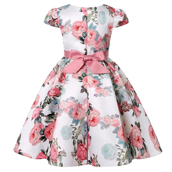 Kids Flower Dress Short Party Sleeve Floral Girls' FashionChic