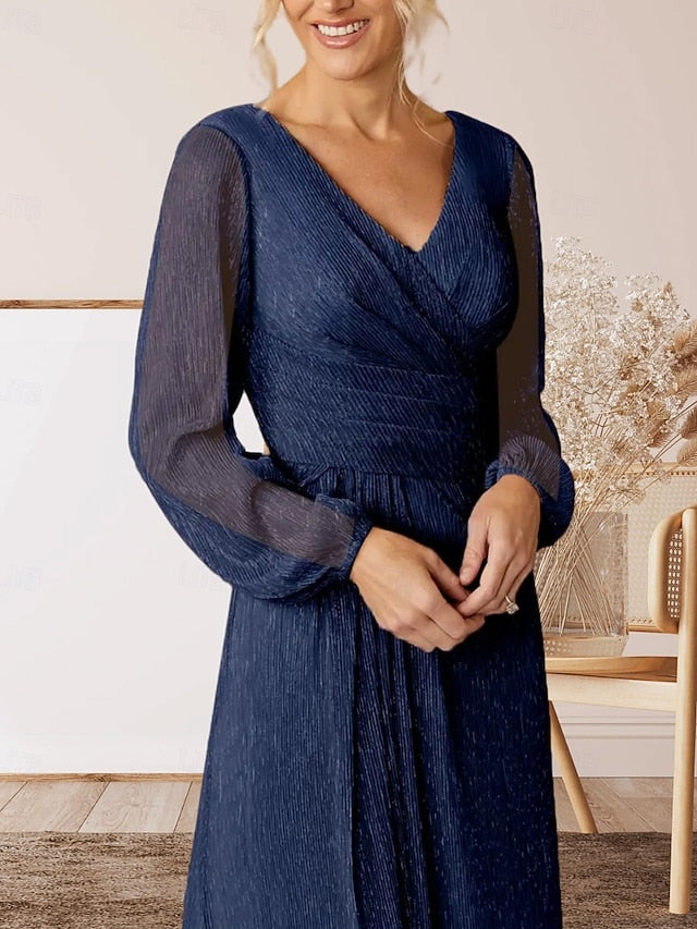 Bride Dress the Elegant Wedding of A-Line Neck Mother Guest V FashionChic