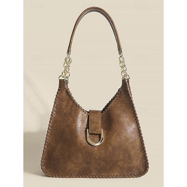 Hobo Bag with Chain – Leather Strap Vintage Women's Large FashionChic
