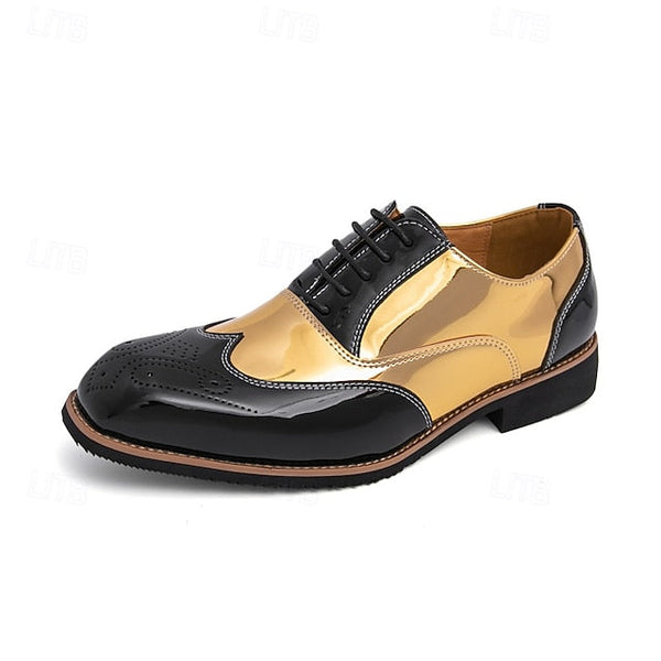 Patent Gold Oxford and Men's Black Leather with Shoes FashionChic