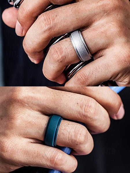 Ring Matte Black Comfortable Silicone Durable for Men – FashionChic